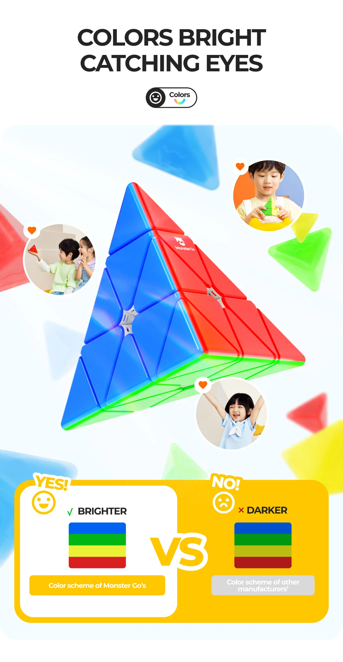 Monster Go Pyraminx Enhanced Magic Speed Cube GAN พีระมิด 3X3 Professional Fidget ของเล่น