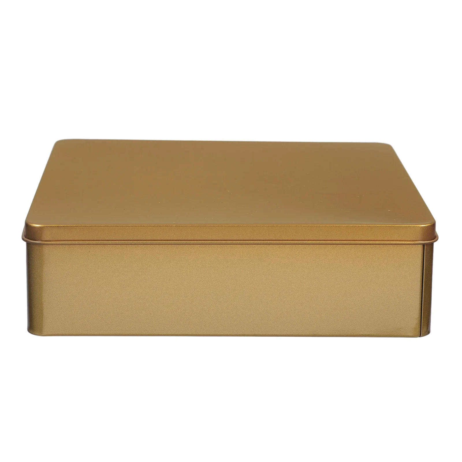 

1 Large Square Tinplate Storage Box Cookies Candy Biscuit Household Decorative Containers Lid Gifts Packing Boxes