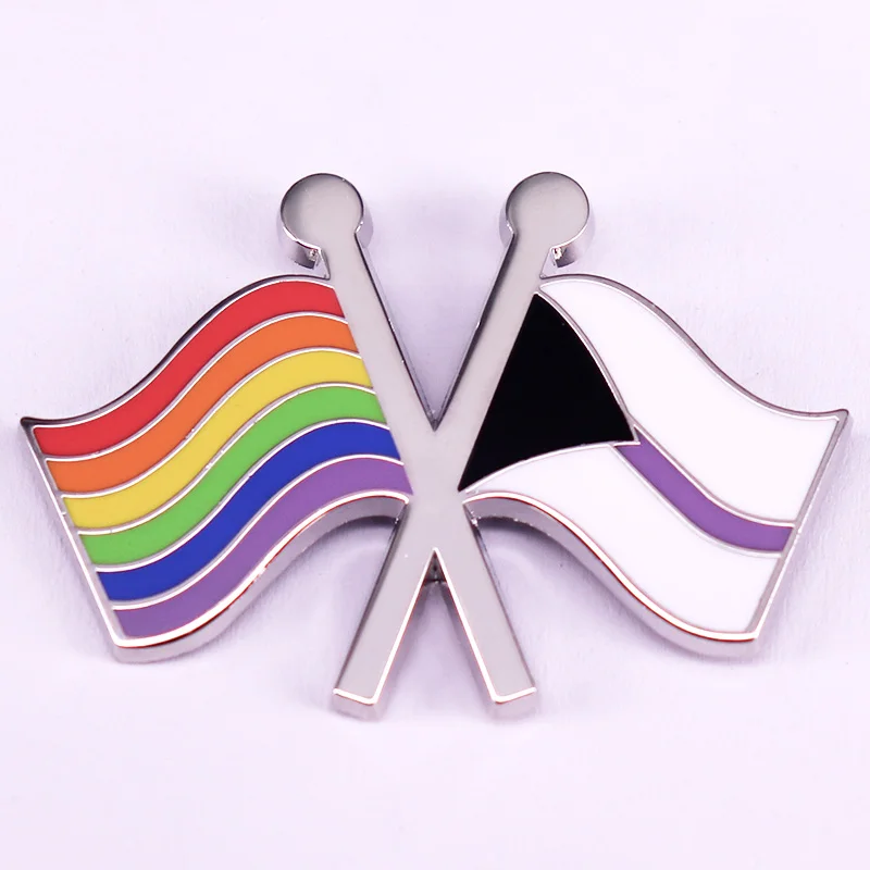 Rainbow & Demisexual Flag Enamel Pin Gay Pride Badge LGBT Brooch Backpack Decoration Jewelry