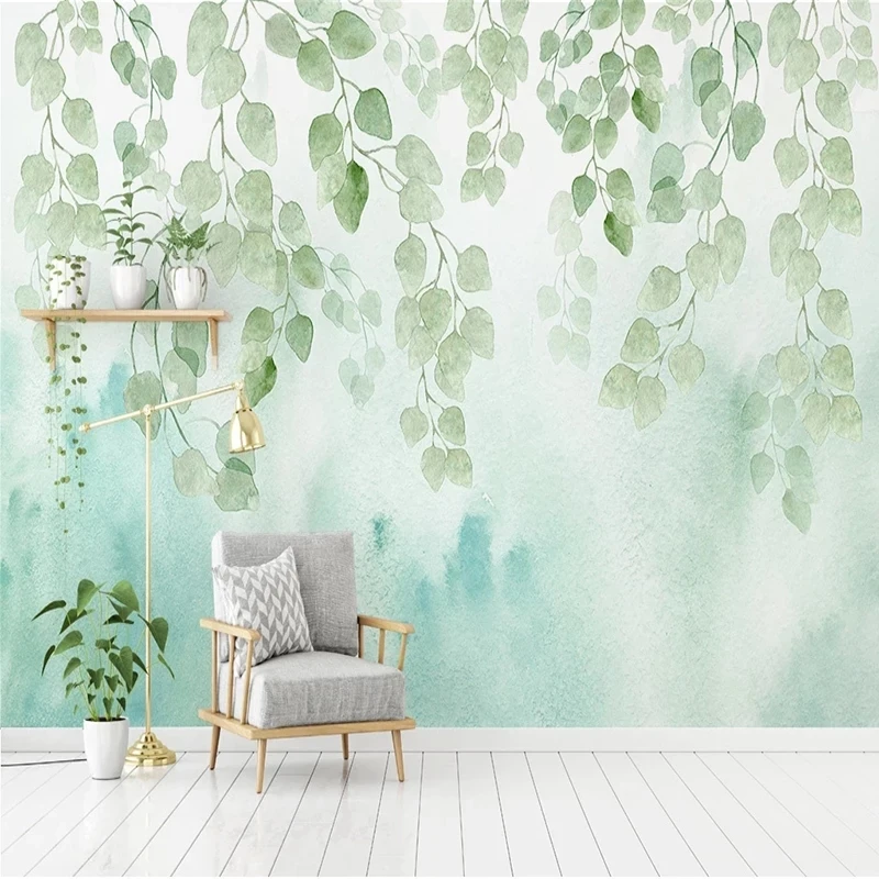 papel-de-parede-mural-personalizado-com-folhas-em-aquarela-verde-decoracao-nordica-3d-para-quarto-sala-de-estar-sofa-tv-fundo-parede-restaurante-tecido