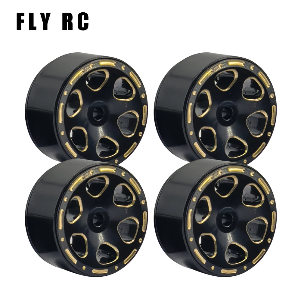 1/24 Axial SCX24 1.0 Black Brass 1:24 Beadlock Wheels Hub Rims for 90081 C10 1/18 TRX4m RC Crawler Car Upgrade Parts