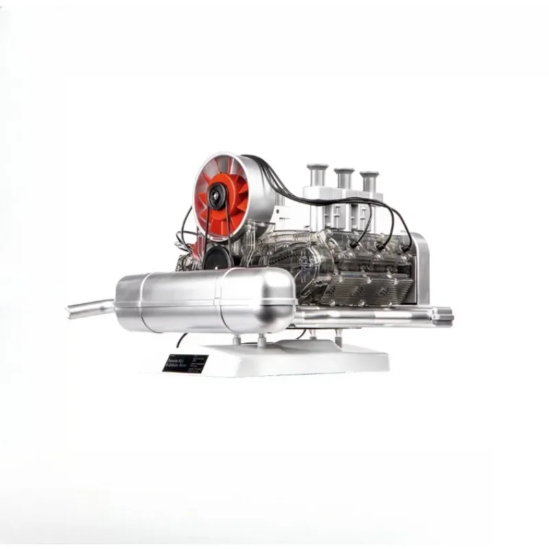 NF Classic Air-cooled 6-cylinder Engine Model 1:4 Scale Engine Model Building Kits Metallic Finish Over 200 Parts Collectible To