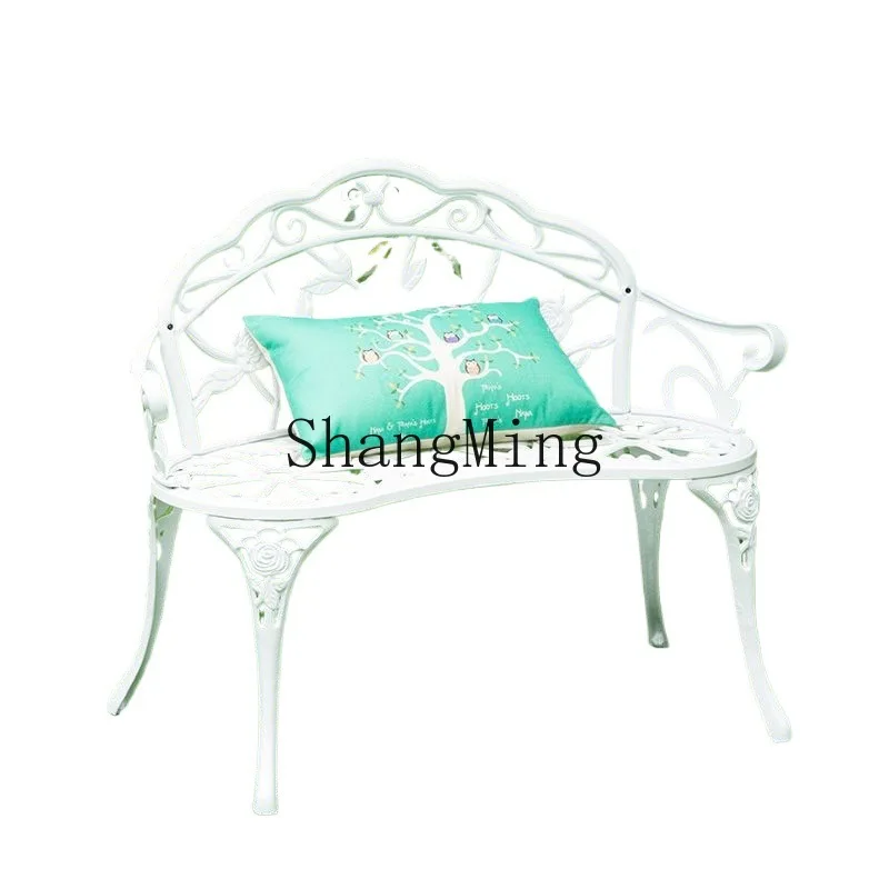 FG حديقة خارجية كرسي من الحديد المطاوع فيلا فناء شرفة خارجية كرسي مزدوج