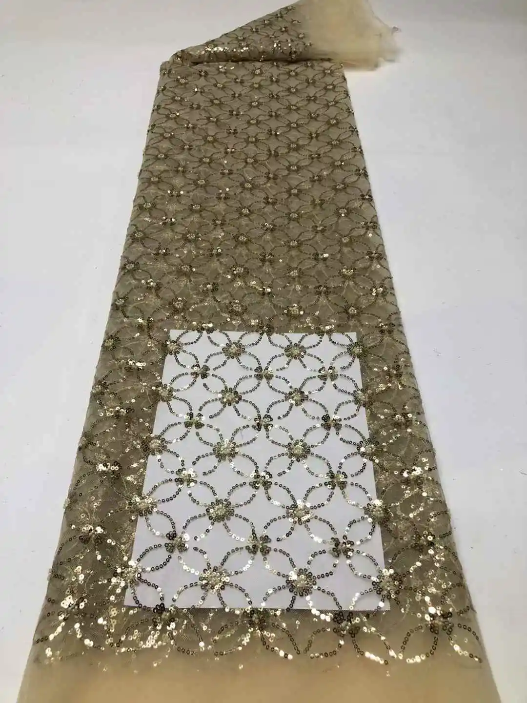 African Lace Fabric Sequins Beaded Embroidery Groom Bridal High Quality French Tulle Lace Fabric For Wedding Party