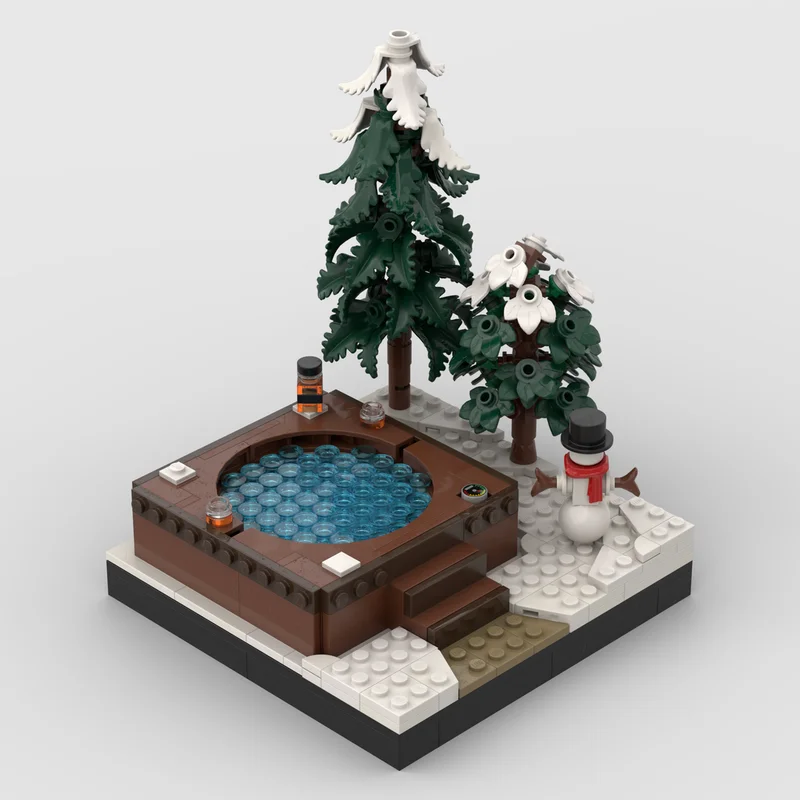 وحدات بناء المدينة نموذج Moc حوض استحمام ساخن قوالب بناء تكنولوجيا وحدات كتل هدايا عيد الميلاد لعبة البناء لتقوم بها بنفسك مجموعات