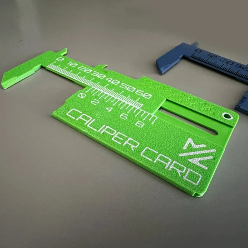 1 個新製品キャリパーカードノギスカードキーホルダー 3D 印刷測定ツールミニ定規