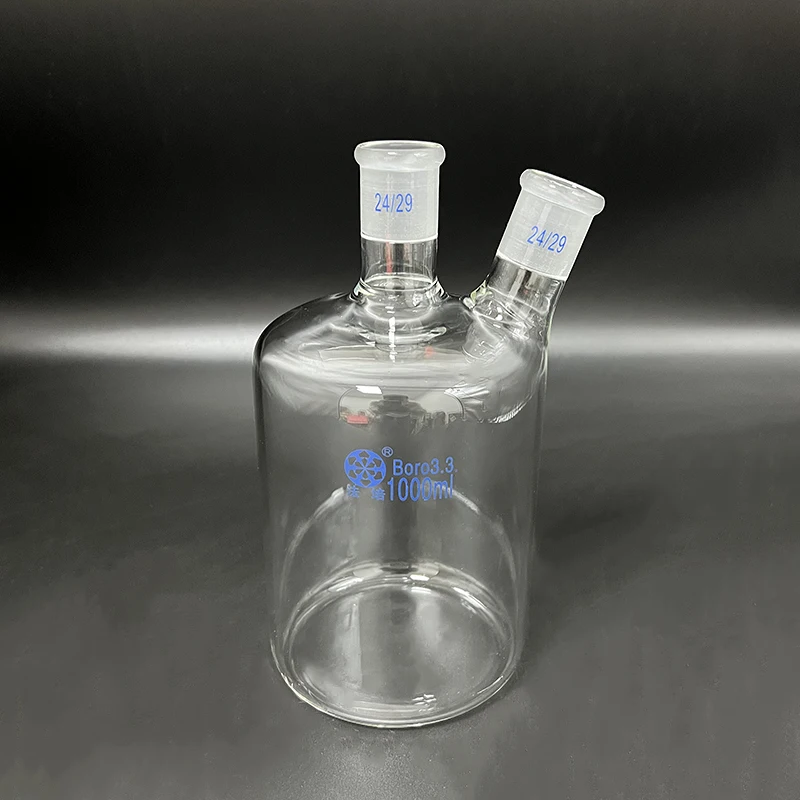 

FAPEI Single-deck cylindrical two-necked flat-bottom flask 1000mL,Main 24/29,Side 24/29,Single-deck cylindrical reactor bottle