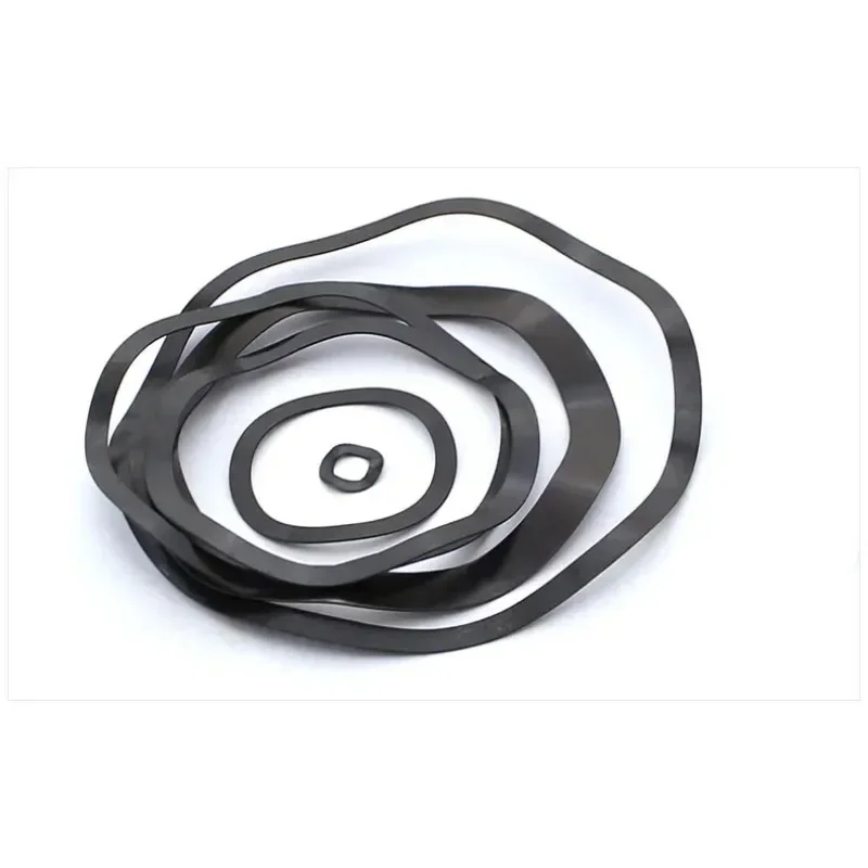 Three Wave Spring Washer Black Type Gasket Carbon Steel Crest M3-M118 Buffering Spring Elastic Machine Washers Shock Absorption