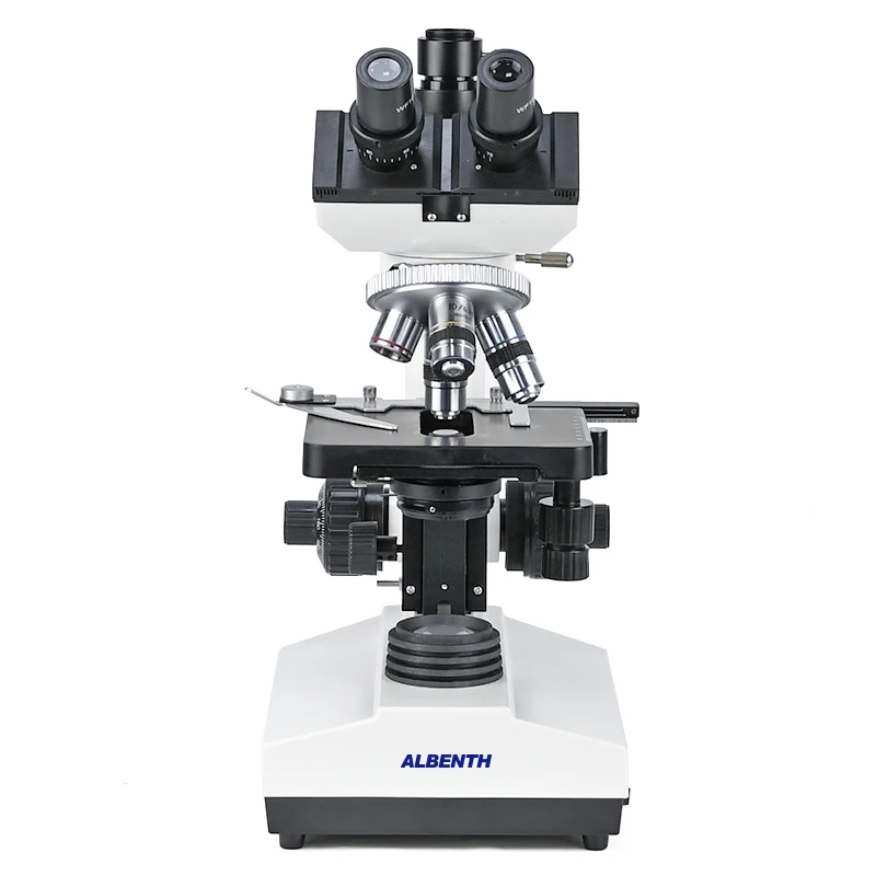 Albenth 40X-1600X Trinocular Biological Microscope With Achromatic Objective, LED Lamp for Lab Hospital Educational Science