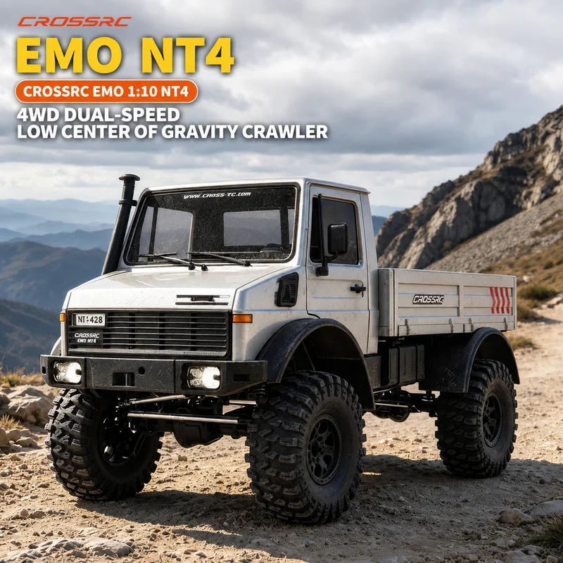 CROSSRC EMO 1:10 NT4 Unimok Climbing Car Differential Dual-Speed Waterproof Hardcore Off-Road RC Electric Simulation Toy RTR