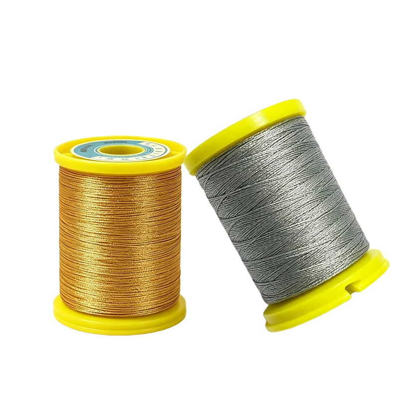 1 Roll Gold Silver Waxed Thread 0.2mm-1mm for Hand Stitching Leather Craft Jewelry Making Bracelet Necklace Earring Braid Cord