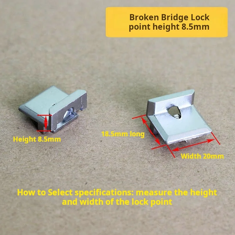 4PCS Aluminum Alloy Door Window Lock Point Connecting Rod Matching Lock Buckle Door Window Inner Outer Unlocking Points