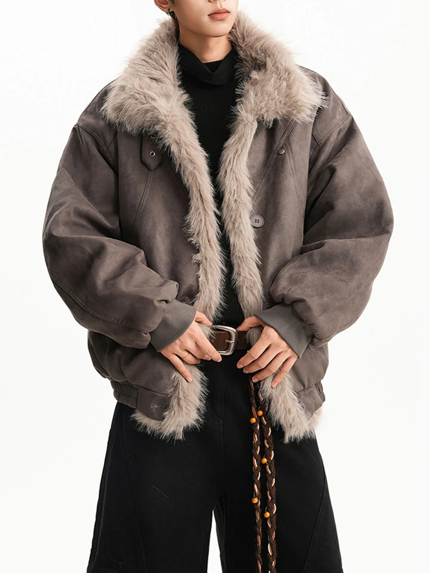 

Ретро зимнее утепленное хлопковое пальто для пар, женское, с меховым воротником, теплое, премиум-класса, Deconstructed Mountain Eagle