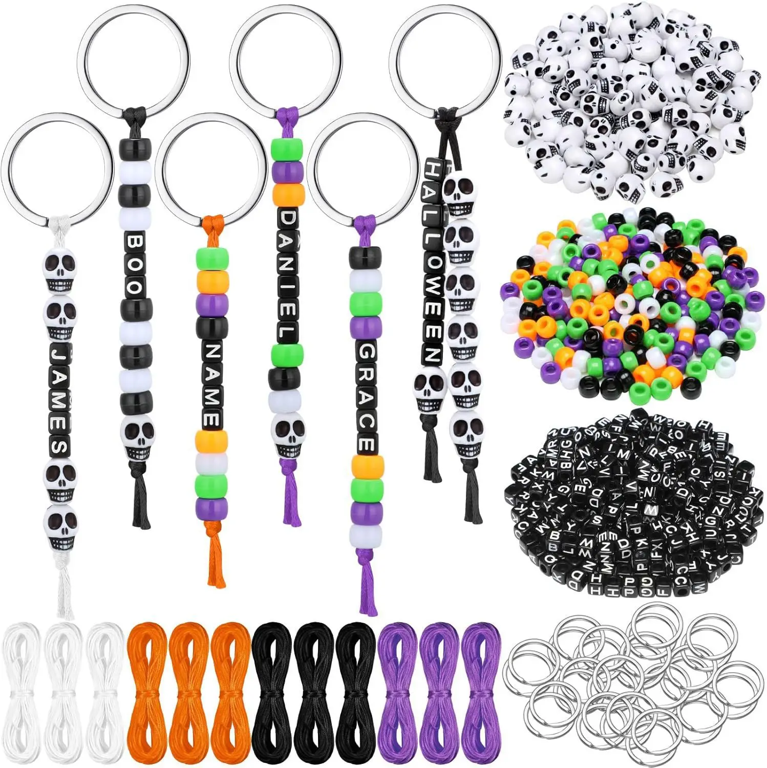 Adjustable Halloween Themed DIY Beads Keychain Kit