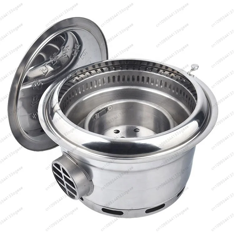 

Korean BBQ Indoor restaurant Charcoal grill Smokeless tabletop grill for downward smoke exhaust with 29.5 cm mesh