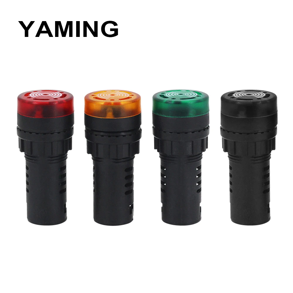 10pcs 16mm/22mm Buzzer Indicator Light AD16-16SM 22SM Intermittent Sound Flash Light Alarm 12V 24V 220V