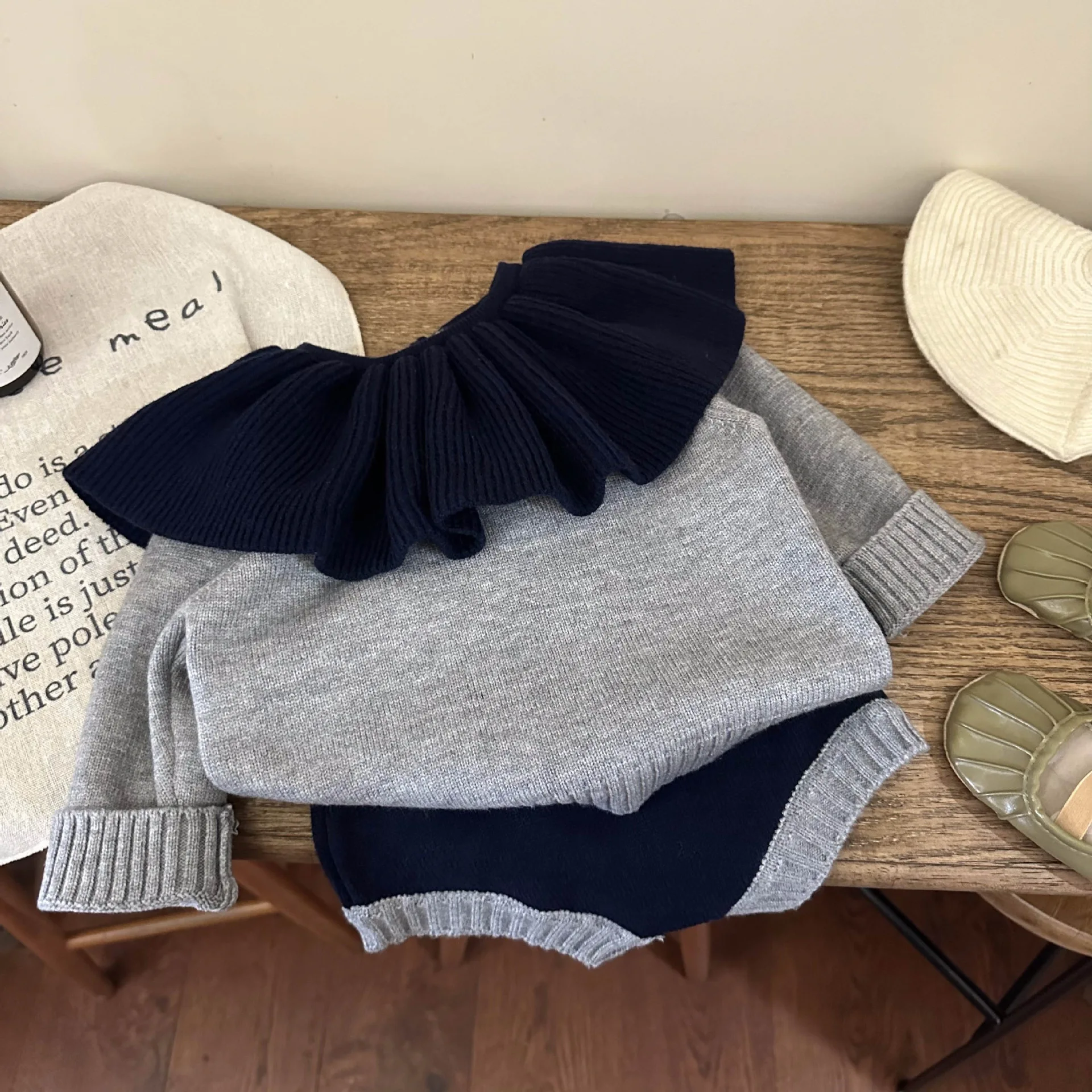 Spring Autumn Girls Clothes Sets Knit Sweater Shorts Two-piece Set Toddler Baby Girl Outfit Set for 0-3years Children's Clothing 4