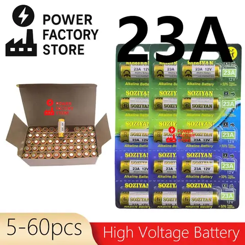 5-60 szt. Długotrwałe baterie alkaliczne 12V 23A A23/E23A/K23A/L1028 LR23 58mAh do pilota/zegarka/zaślepki/latarki