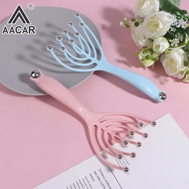 

9 Claws 10 Steel Ball Head Massager Scalp Neck Comb Portable Head Relax Tool Relaxation Health Care Hair Care For Hair Growth