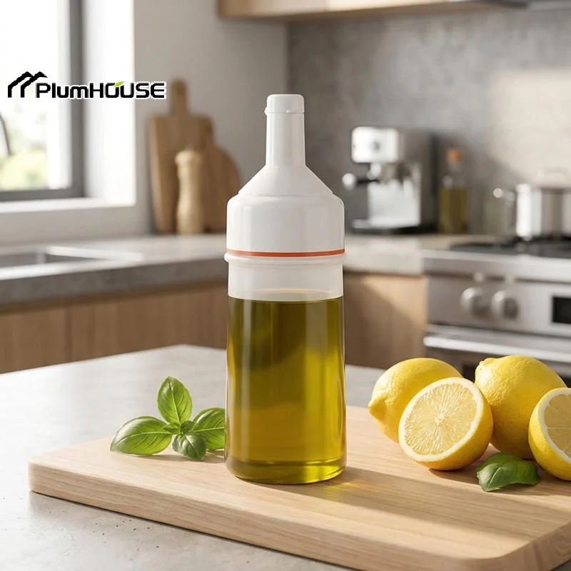 Seasoning Squeeze Bottle 250ml Leakproof Rack Refillable Oil Vinegar Condiment Dispenser for Cooking Kitchen