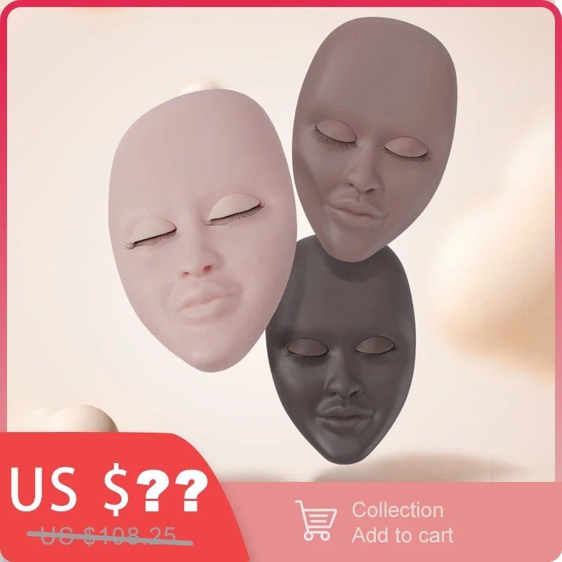 Full Face Silicone Tattoo Practice For Makeup Face Eye Makeup Lip Eyebrow Tattoo Skin Mannequin Doll Face Head Tattoo Accesories