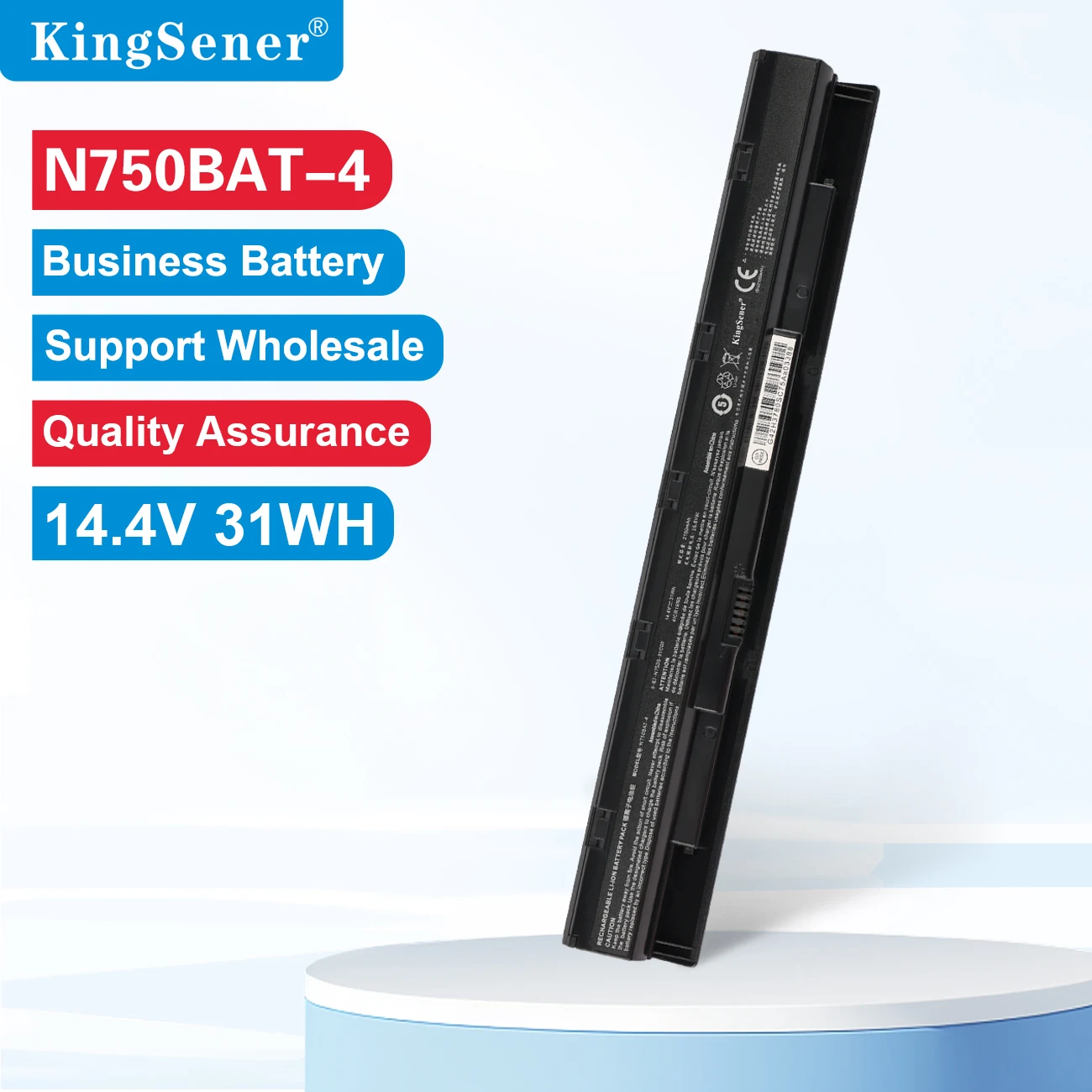

Аккумулятор KingSener N750BAT-4 6 для ноутбука Clevo N750BU N751BU N750WU N750S Series 87-N750S-31C00 6-87-N750S-4EB1 4EB2 3CF1