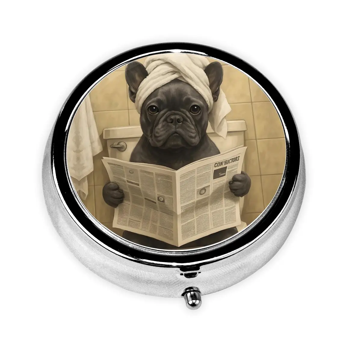 

Забавные французчики, французский бульдог, дорожный круглый органайзер для таблеток, аптечка для собак, животных, коробка для таблеток, разветвители, коробка для хранения, карманы, кошелек