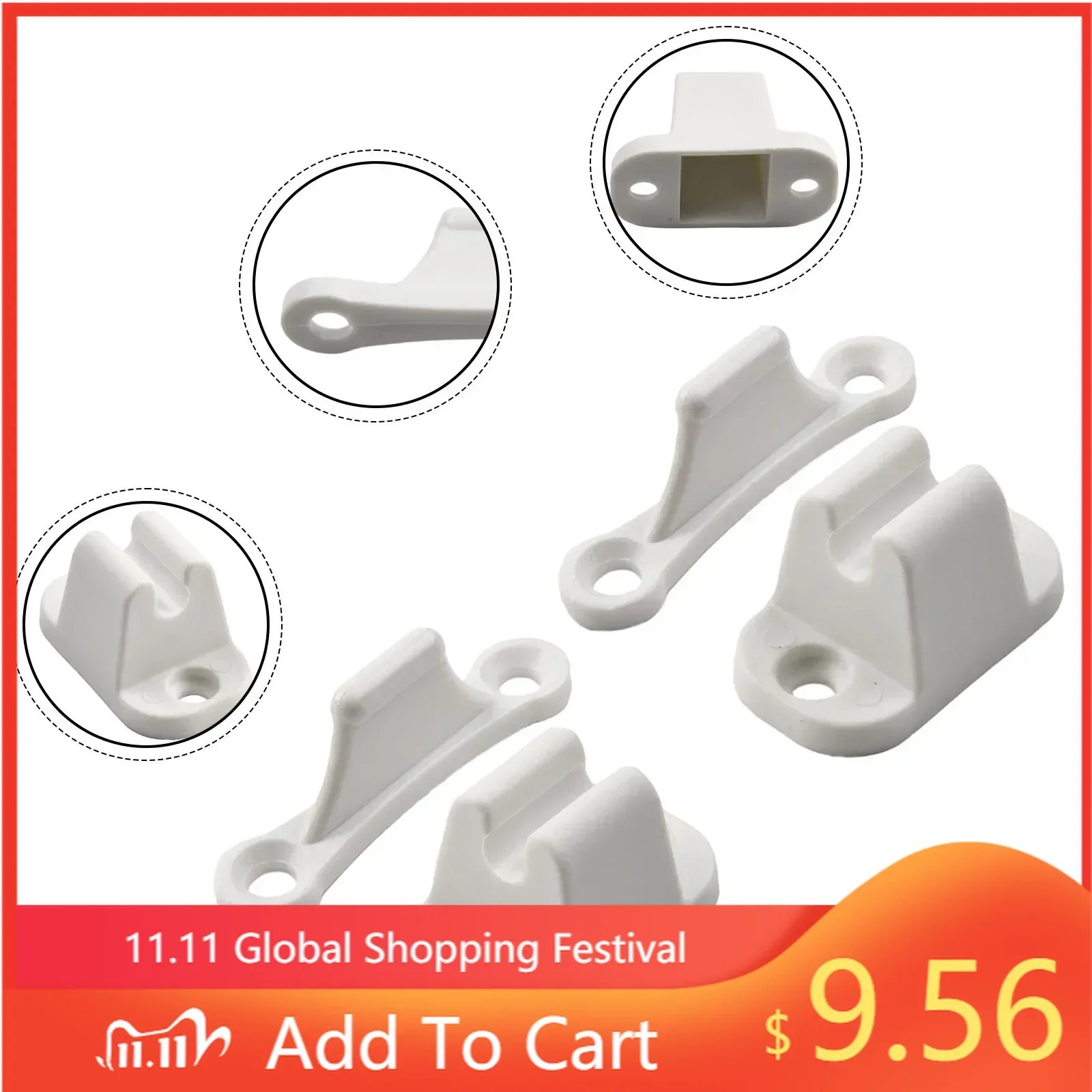 

Brand New Door Retainer Catch Door Catch Female Section Male Section Nylon Plastic Shocks And Noise White Color