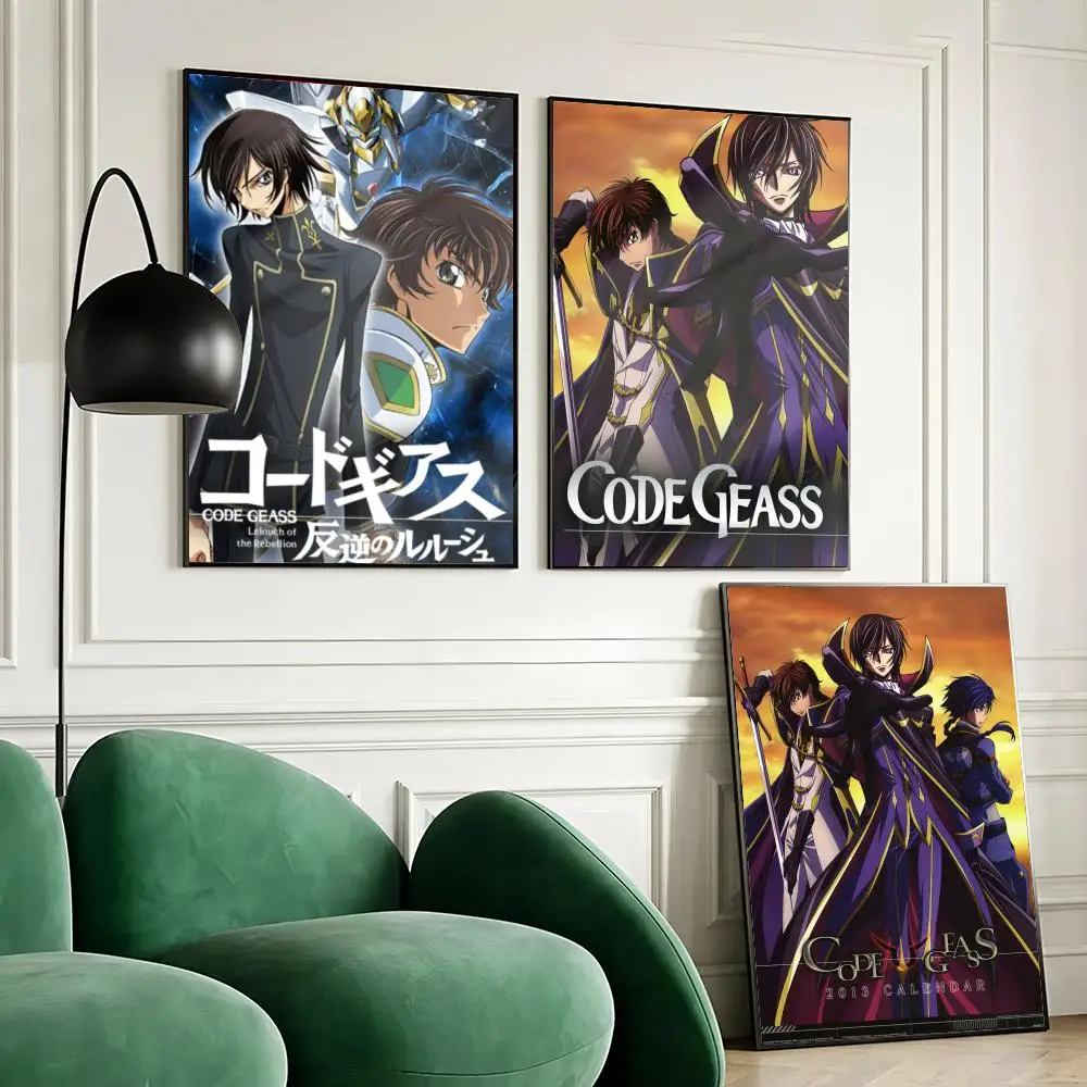 Code G-Geass Zero Art Anime Poster Stickers Painting Mural HD Wall Decals for Bedroom Living Room Home Self-Adhesive Decor Gift