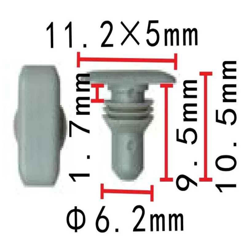 100PCS 6MM Auto Kunststoff Verschluss Clip Dichtungs Clip halter für VW Bora Golf Passat 3B 0839723   Kunststoff