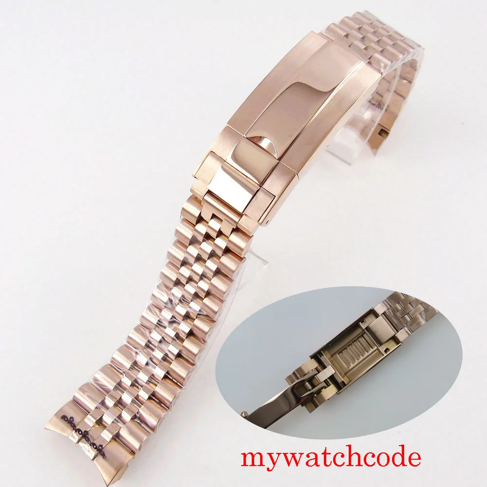 Slide Glide Lock 904L Stainless Steel Two Tone Gold Silver Black Watch Bracelet for SUB Wristwatch Watch Strap Wristband