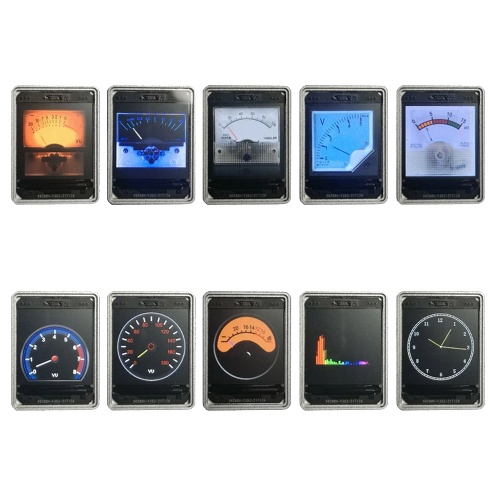 L72A-1 Pcs Voice Activated 1.3 Inch Music Spectrum Rhythm Level Indicator VU Meter Aluminum Alloy Shell Plug-In Version