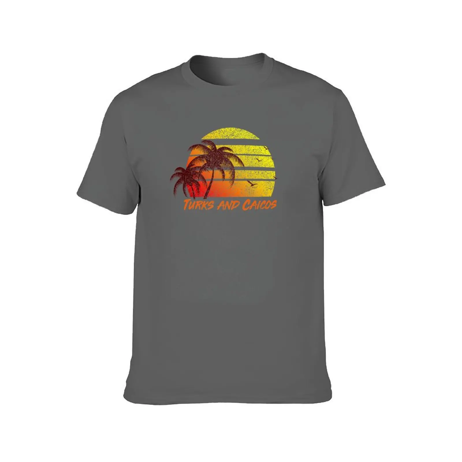 Vintage Turks and Caicos Beach Sunset T-Shirt Clothing customs boys whites Man t-shirt t shirts for men cotton