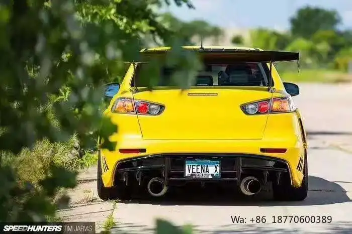 FQ Evo Style Rear Spoiler Wing New Car Part Mitsubishi Lancer EX Plastic Trunk Bumper Cut-Outs Towing Hitch Self-Adhesive view 2