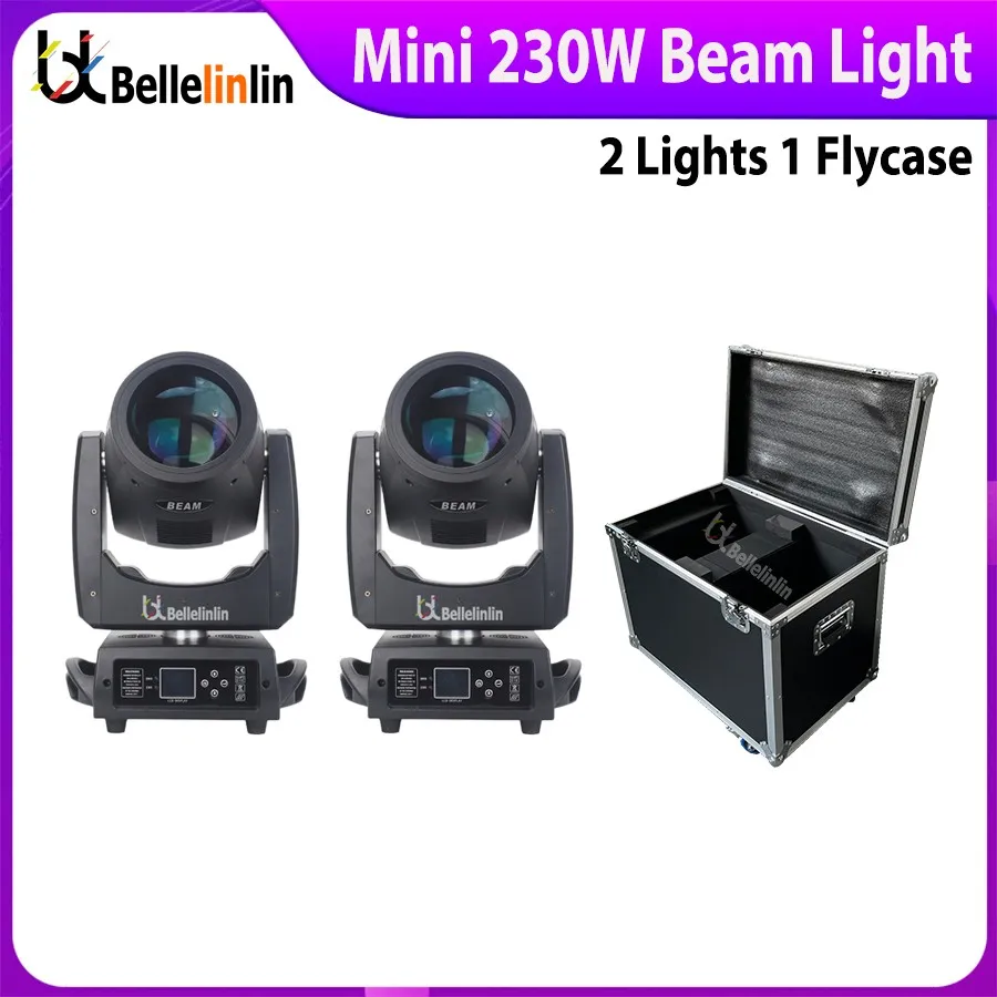 No Tax 2Pcs Mini Sharpy 7r Beam 230W Flight Case Beam Lyre 7R Moving Head Light Beam 7r Sharpy 230 Stage Lights 230W 7R Beam