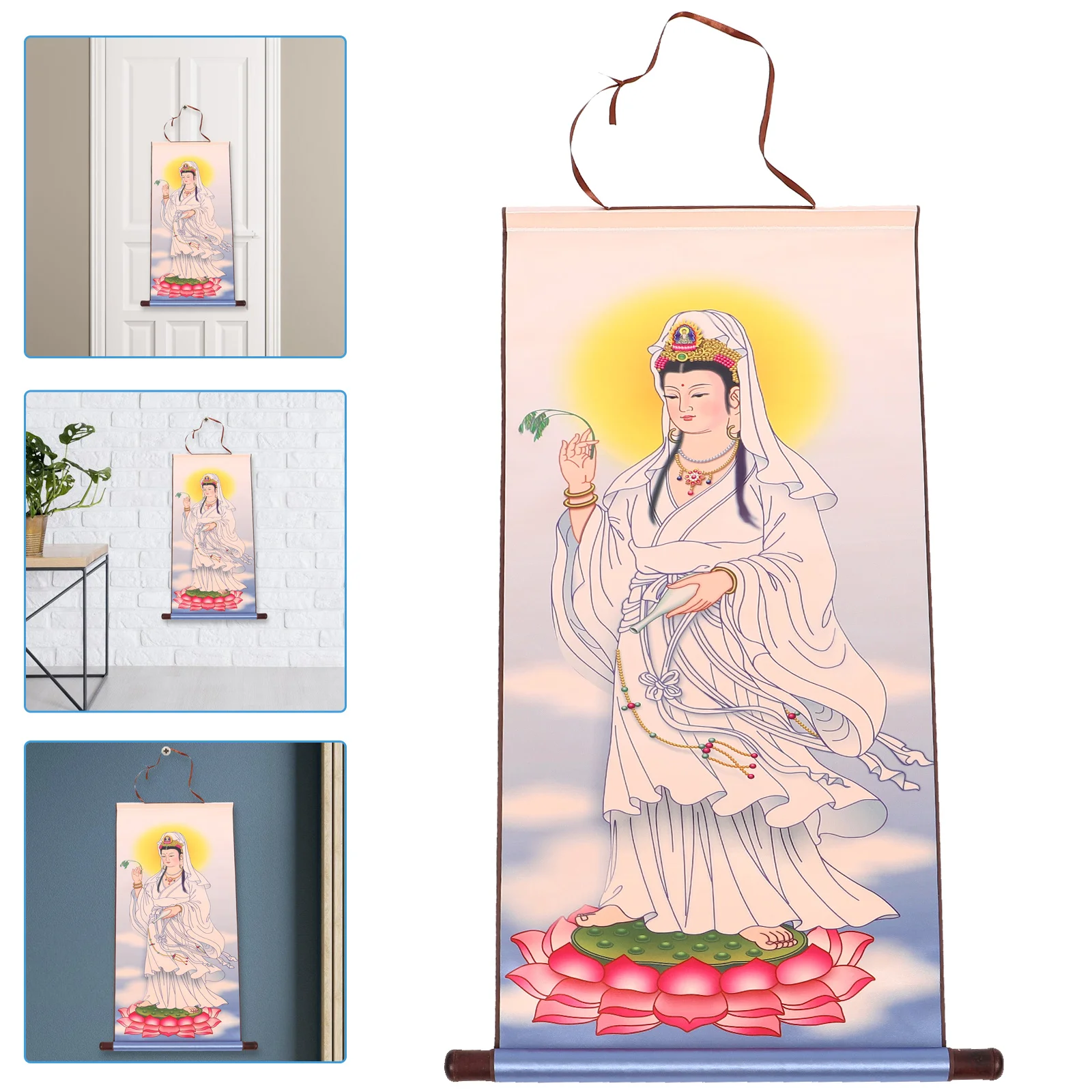 1Pcs Exclusive Guanyin Decorative Painting, Exquisite Wall Ornament For Spiritual Home Decor
