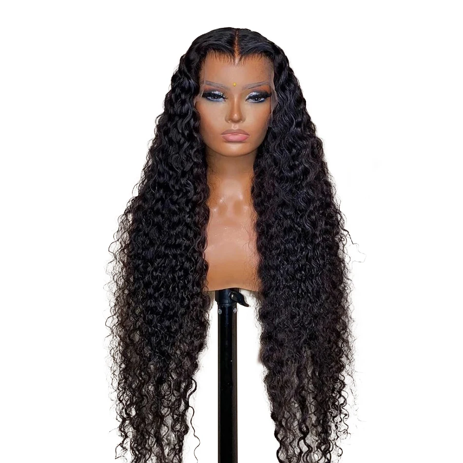 Deep Wave HD Lace Front Curly Human Hair Wigs 13x4 13x6 Lace Frontal Wigs For Woman Pre Plucked Transparent Lace Front Indian