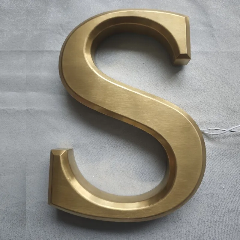 Custom Outdoor 3D gold color stainless steel logo, rose red gold color 3D sign, 3D metal  logo, business shop signs