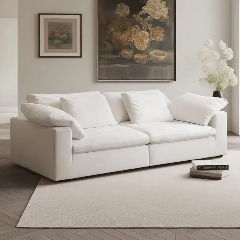 Cream-Style Plush Square Modular Sectional Sofa Set-Modern Minimalist Luxury Living Room Essential for Cozy Ambiance Hotel Mall