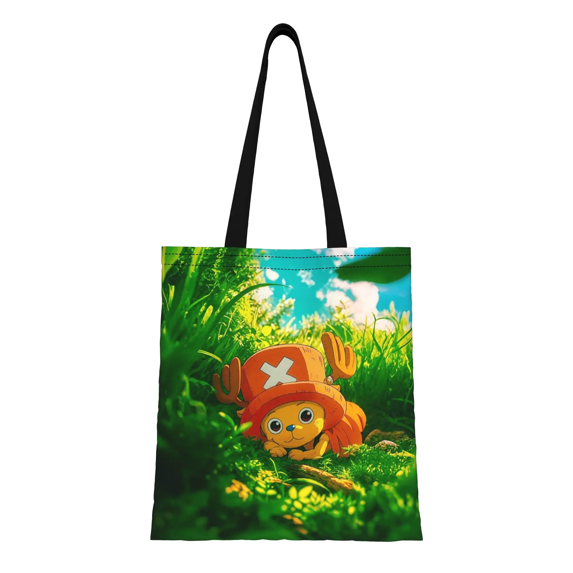Back to school season Tony Tony Chopper One Piece Canvas Tote Bag Perfect for Travel Women's Top-Handle Bags
