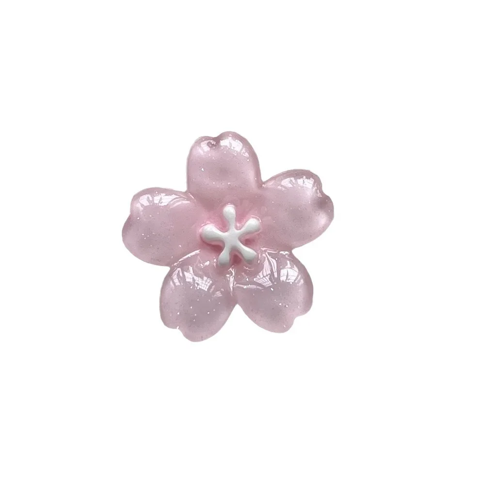 5pcs miniso pink blue flower cartoon series cartoon resin flatback cabochons diy crafts materials jewelry making charms