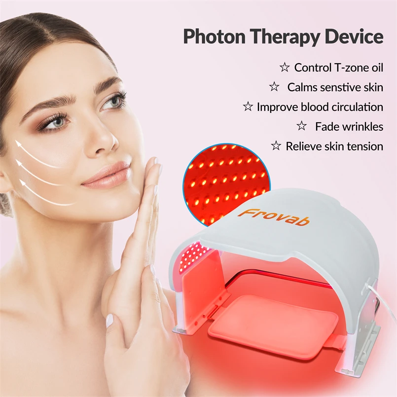 Infrared 660 Nm Red Light Therapy LED Face Mask for Collagen LED Light Therapy for Face and Neck Wrinkle Skin Rejuvenation