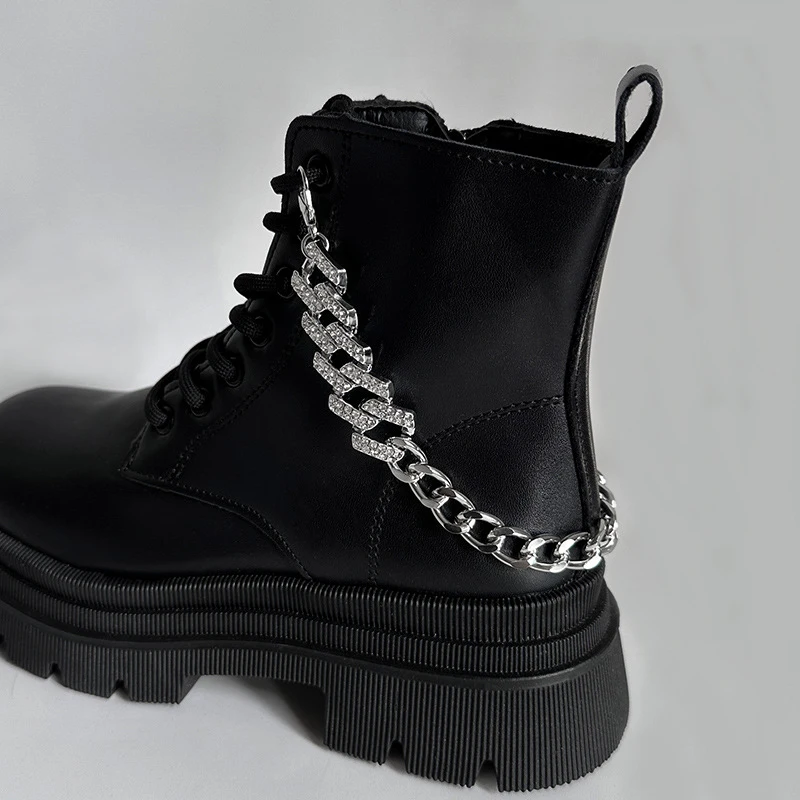 2 Pcs Deluxe Shiny Rhinestone Tassel Chain Shoes Decoration Martin Boots Canvas Shoes Buckle Chain Shoes Accessories