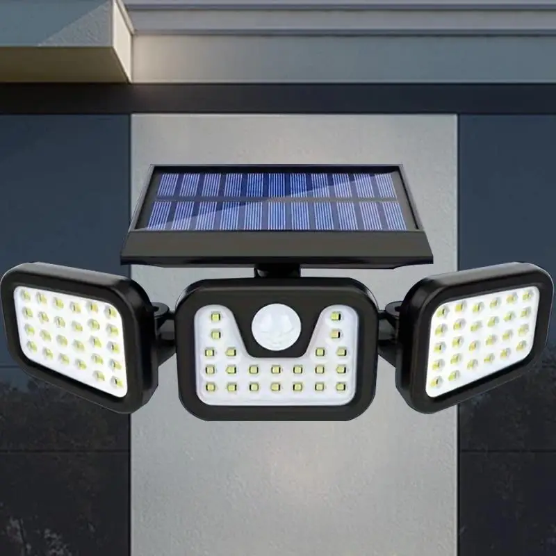 

74LED уличный солнечный настенный светильник с датчиком движения, светодиодный холодный белый солнечный прожектор, солнечный уличный фонарь высокой яркости,