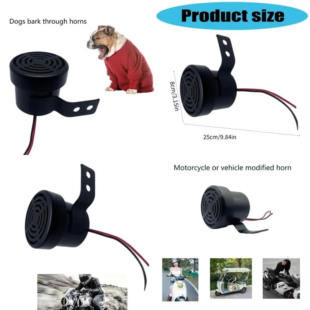6XDF Impact Resistant Vehicle Horn 12V to 80V Dog Bark Alerts System Long Lasting Horn for Motorcycle Truck Safety Upgrades