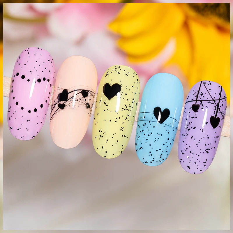 PUENTE 7.5ML Glitter Eggshell Gel Nail Polish Match Candy Colors Speckled Design For Manicure Soak Off Semi-Permanent Varnish