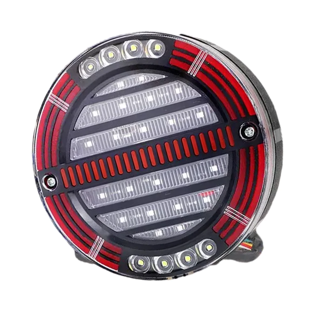 

5.5In 12-24V Round LED Brake Tail Light Sequential Turn Signal Indicator Reverse Stop Lamp DRL For Truck Trailer Van RV