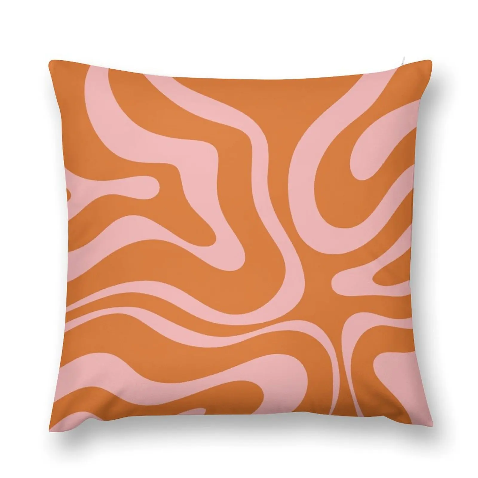 

Liquid Swirl Retro Abstract Pattern in Orange and Pink Throw Pillow Throw Pillow Rectangular Cushion Cover pillow