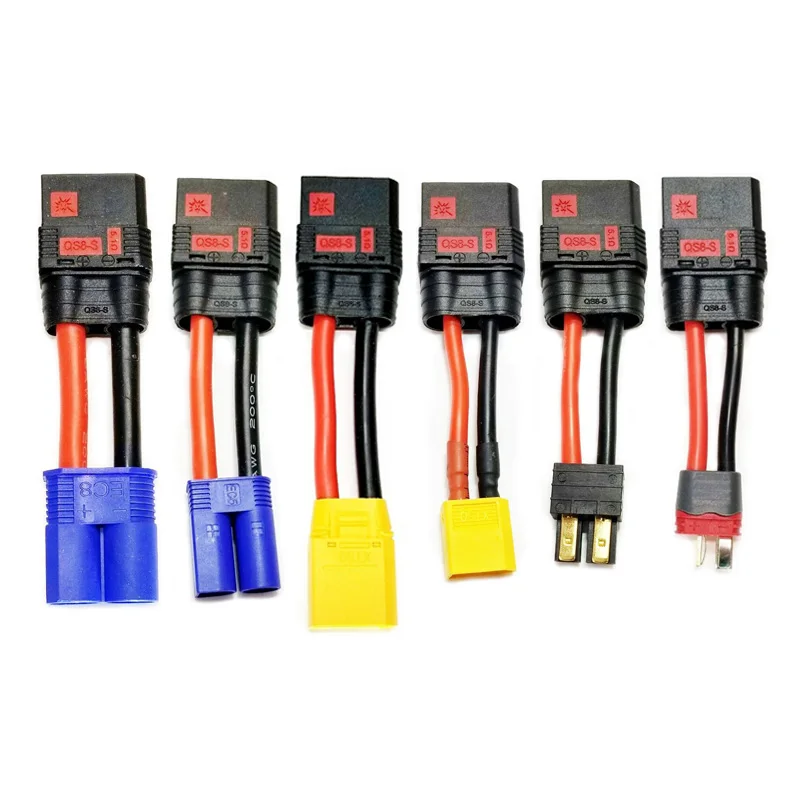 

5 шт. QS8-S гнездовой антииспардовый разъем с XT90 XT60 EC5 EC8 TRX Deans T Plug Адаптер RC БПЛА Дрон Зарядное устройство из Plas