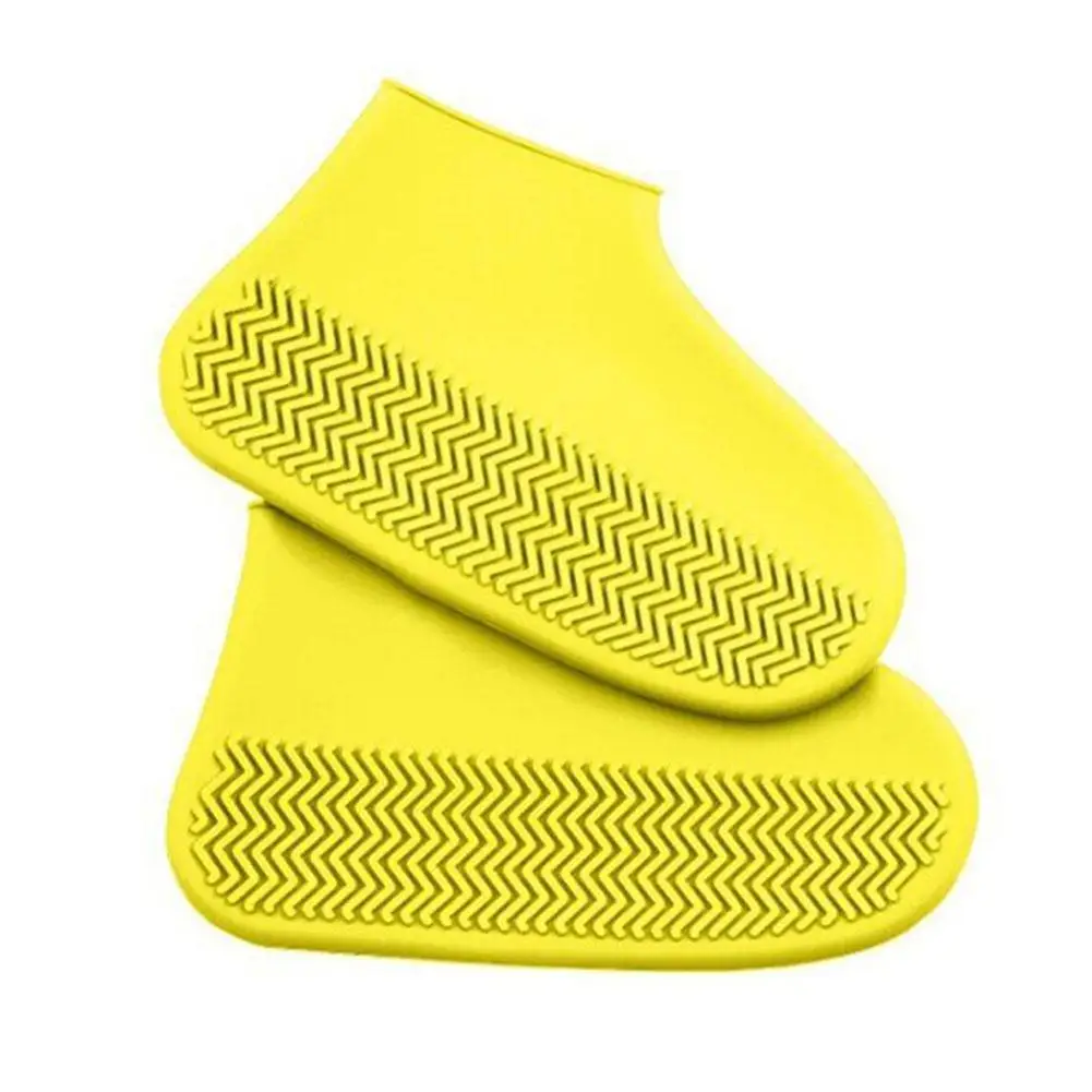 Cubiertas impermeables para zapatos de lluvia para adultos, cubrebotas antideslizantes de silicona reutilizables, cubierta gruesa para lluvia, V4y9, 1 par